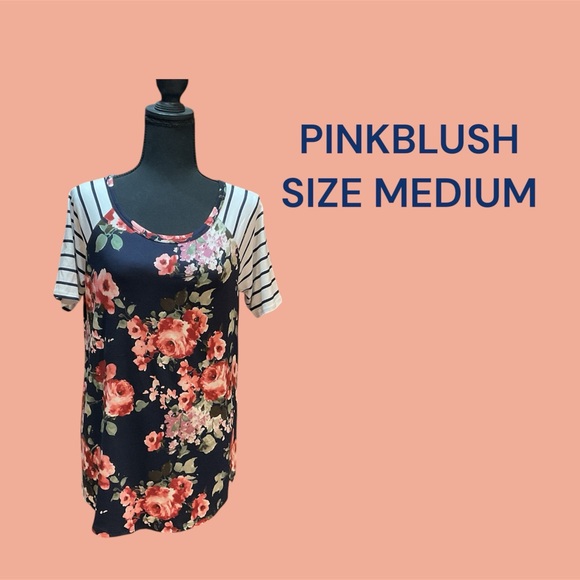 PINKBLUSH SIZE MEDIUM WOMENS FLORAL TOP GENTLY WORN - Picture 1 of 3